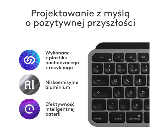 LOGITECH Klawiatura MX Keys S for Mac Space Grey US 920-011637 - 1261398 - zdjęcie 9
